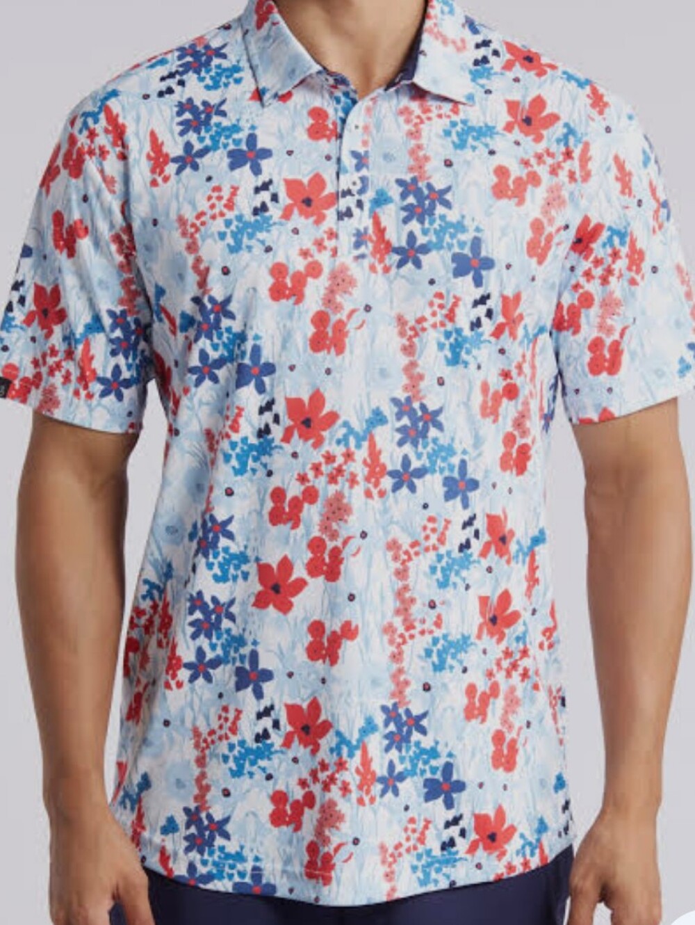 NWT Swannies Lundy Floral Blue Red Polo Amana Colonies Golf Club XL